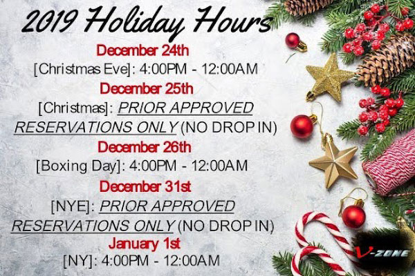 2019 Holiday Hours