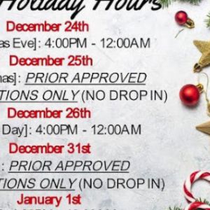 2019 Holiday Hours